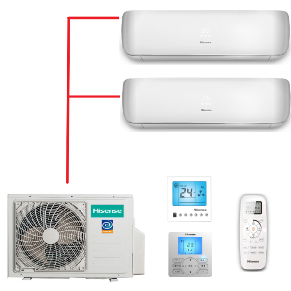 Мульти-сплит-система Hisense AMW3-24U4RJC + 2 внутренних блока серии PREMIUM DESIGN (9+12)