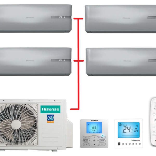 Мульти-сплит-система Hisense AMW4-36U4RAA + 4 внутренних блока серии PREMIUM SILVER (9+9+9+9)